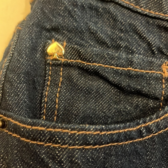 Kate Spade Large Hem Wide Leg Dark Wash Cropped Jeans Size 6 New - Picture 4 of 10